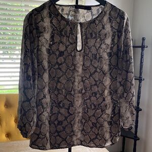 The Limited Black and Gray Snake Print Blouse size M